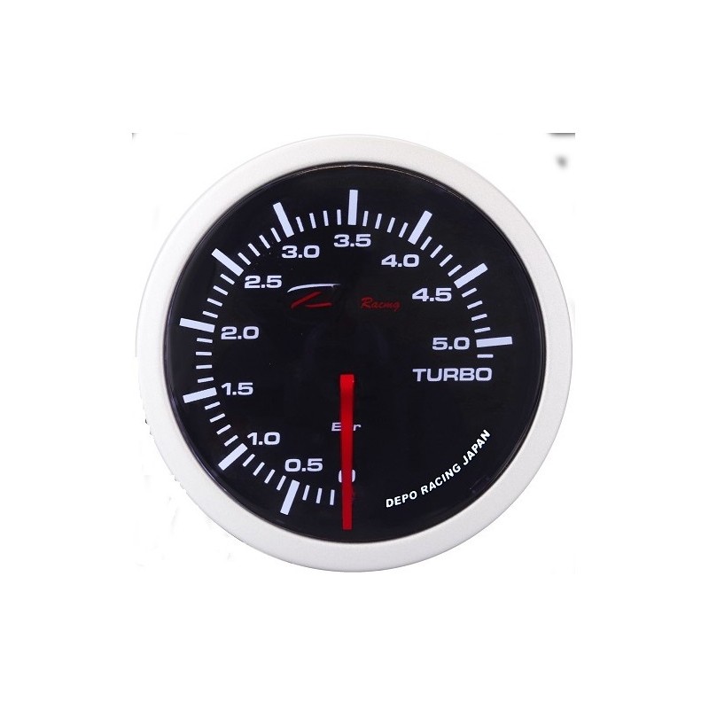 manometro turbo 52mm fondo scala 5 BAR nero fume