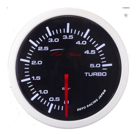 manometro turbo 52mm fondo scala 5 BAR nero fume