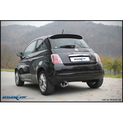 doppio scarico sportivo fiat 500 1400 16v 100cv dal 2007 ovale dx sx120x80mm acciaio