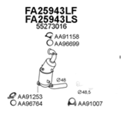 fap dpf fiat tipo II ricambio completo con sonde 1200 70kw