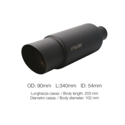 Marmitta rotonda id 51mm inclinata acciaio inox nero - ESR086/N