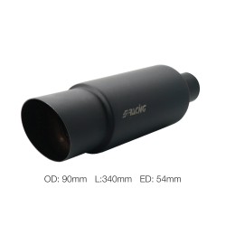 Marmitta rotonda id 51mm inclinata acciaio inox nero - ESR086/N