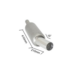 marmitta acciaio Hydroforming ragazzon uscita tonda 90mm inclinata