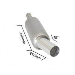 marmitta acciaio Hydroforming ragazzon uscita tonda 90mm inclinata