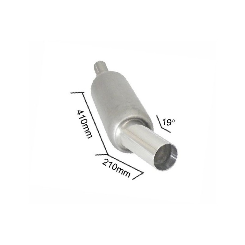 marmitta acciaio Hydroforming ragazzon uscita tonda 90mm inclinata