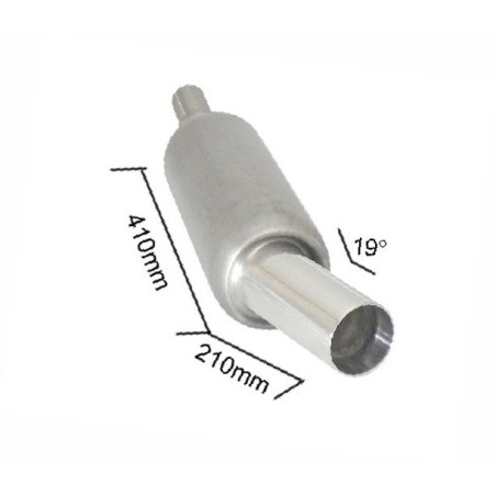 marmitta acciaio Hydroforming ragazzon uscita tonda 90mm inclinata