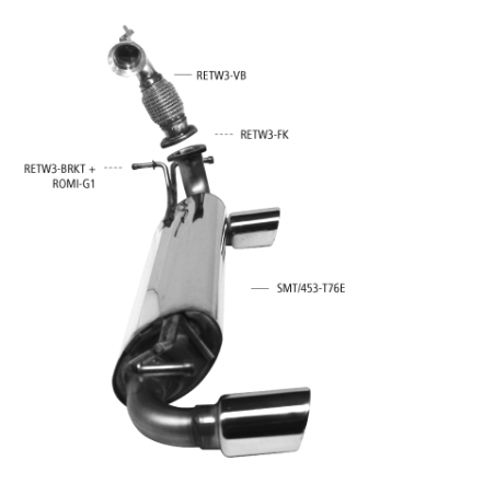 kit completo smart doppio scarico completo con accessori