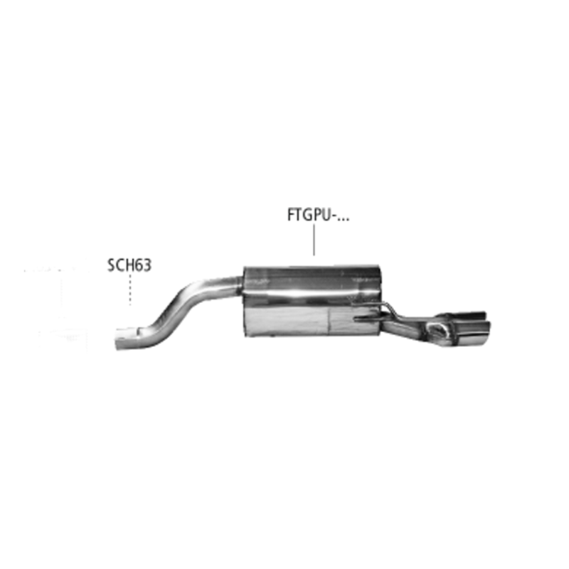 scarico completo acciaio fiat punto Abarth 63mm doppio 76mm