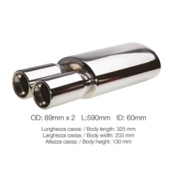 Marmitta rotonda id 60mm doppia acciaio inox - ESR109