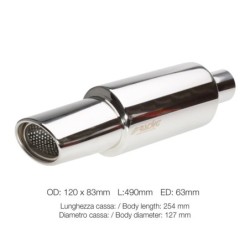 Marmitta ovale id 63mm acciaio inox - ESR772